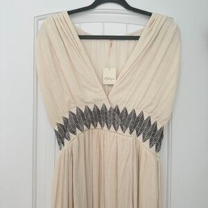 Free People Cream Maxi Dress with Black Accents NWT